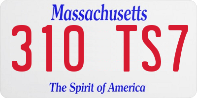 MA license plate 310TS7