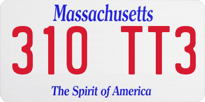 MA license plate 310TT3