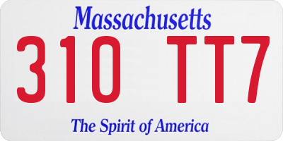 MA license plate 310TT7
