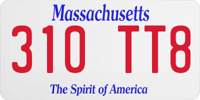 MA license plate 310TT8