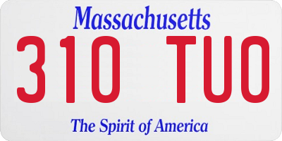MA license plate 310TU0