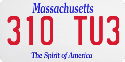 MA license plate 310TU3