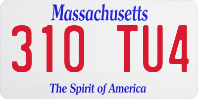 MA license plate 310TU4