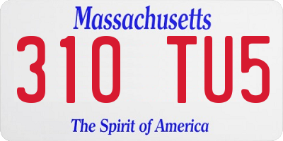 MA license plate 310TU5