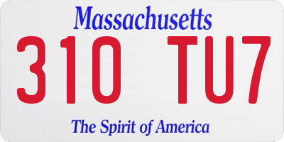 MA license plate 310TU7