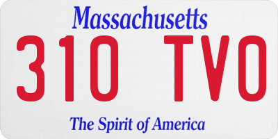 MA license plate 310TV0