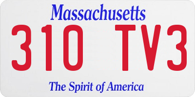 MA license plate 310TV3