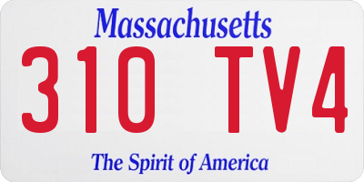 MA license plate 310TV4