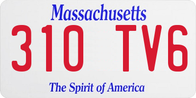 MA license plate 310TV6