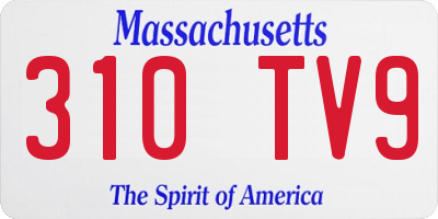 MA license plate 310TV9