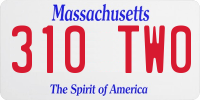 MA license plate 310TW0