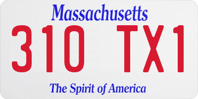 MA license plate 310TX1