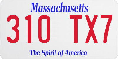 MA license plate 310TX7