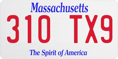 MA license plate 310TX9