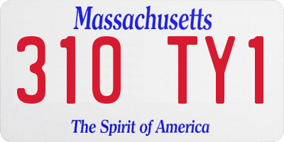 MA license plate 310TY1