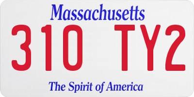 MA license plate 310TY2