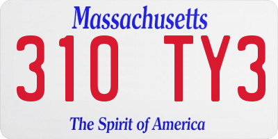 MA license plate 310TY3