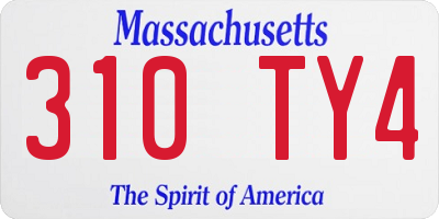 MA license plate 310TY4