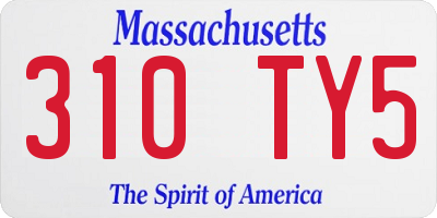 MA license plate 310TY5