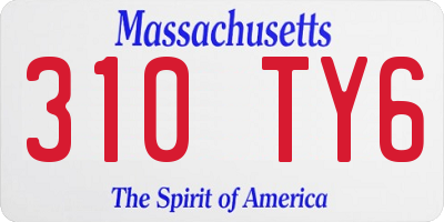 MA license plate 310TY6
