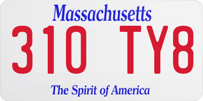 MA license plate 310TY8