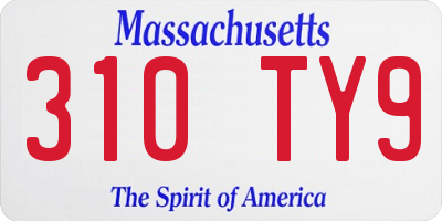 MA license plate 310TY9