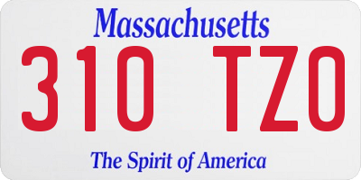 MA license plate 310TZ0