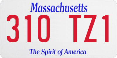 MA license plate 310TZ1