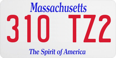 MA license plate 310TZ2