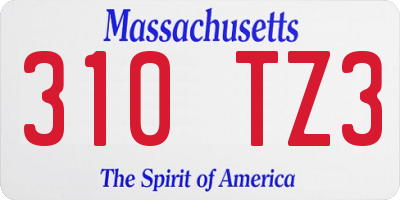 MA license plate 310TZ3