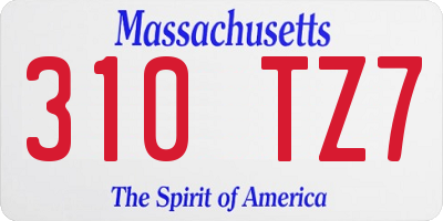 MA license plate 310TZ7