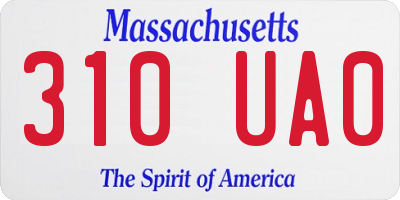 MA license plate 310UA0