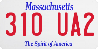 MA license plate 310UA2