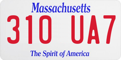 MA license plate 310UA7