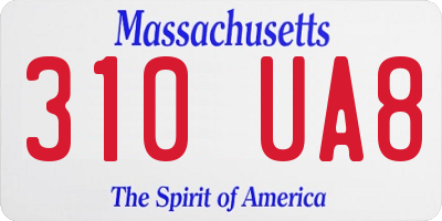 MA license plate 310UA8