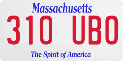 MA license plate 310UB0