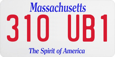 MA license plate 310UB1