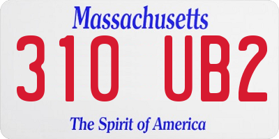 MA license plate 310UB2