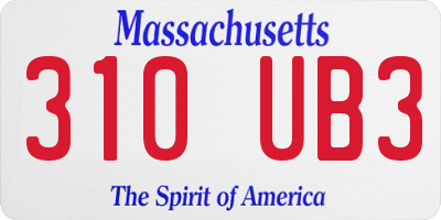 MA license plate 310UB3