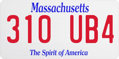 MA license plate 310UB4
