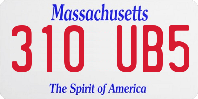 MA license plate 310UB5
