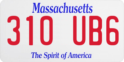 MA license plate 310UB6