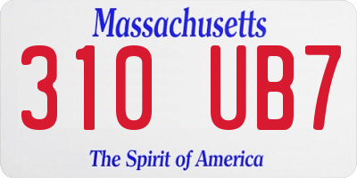 MA license plate 310UB7