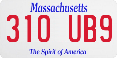 MA license plate 310UB9