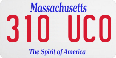 MA license plate 310UC0
