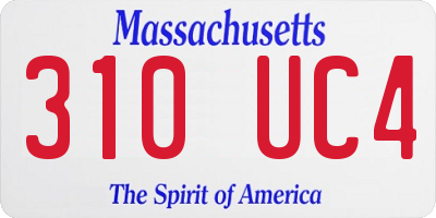 MA license plate 310UC4