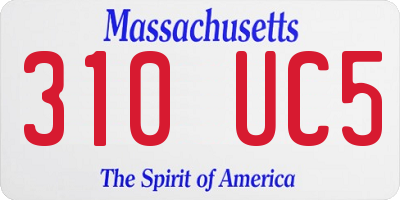 MA license plate 310UC5