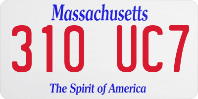MA license plate 310UC7