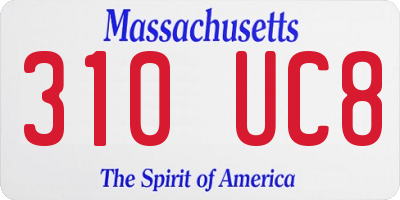 MA license plate 310UC8