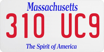 MA license plate 310UC9